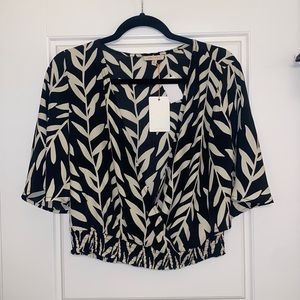 NWT Black and Beige Blouse